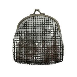 Warren Reed Vintage Coin Purse Silver Kisslock Clamshell Metallic Chain Link Bag